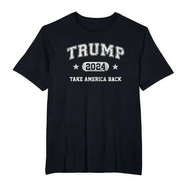 Мужская футболка Дональд Трамп футболка 2024 GSHOT USA Print Fashion Mens Mens Memen Pattern Maga Street Hip Hop Top