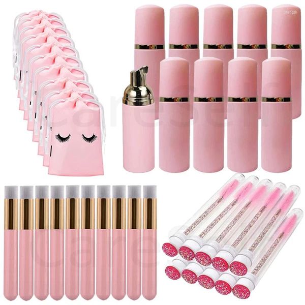 Garrafas de armazenamento 40pcs/pincel de garrafa de espuma Set 60 ml de plástico de plástico vazio bomba de pálpebra de maquiagem de cílios de sabonete