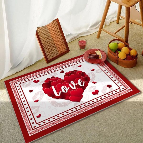 Carpetes Ornamento para a porta da frente Jykcul Dia dos namorados do dia do coração amor