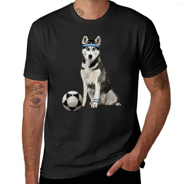 Polos masculinos Husky Soccer Sports T-shirt Plain Aesthetic Roupas fofas Tops T T para homens algodão