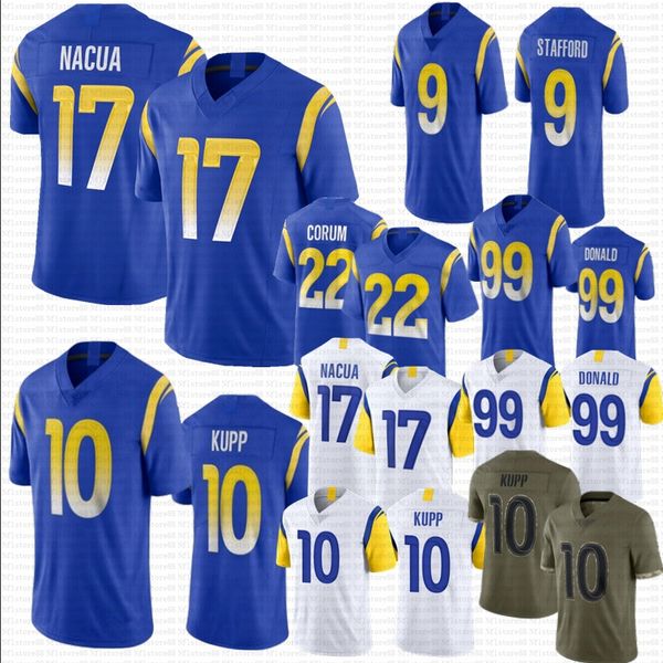 Puka Nacua Cooper Kupp Football Trikot Jared Vers Aaron Donald Matthew Stafford Blake Corum Kyren Williams Jimmy Garoppolo Warner Eric Dickerson