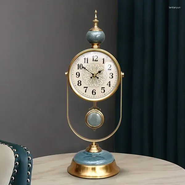 Relógios de mesa Relógio de escritório digital vintage Luxo Sala silenciosa Decoração Nórdica Acessórios Interiores Design Design