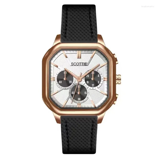 Orologi da polso 2024 Scottie Originale Square Quartz Watch for Men Chronografo militare Derma Chonograph Waterroof