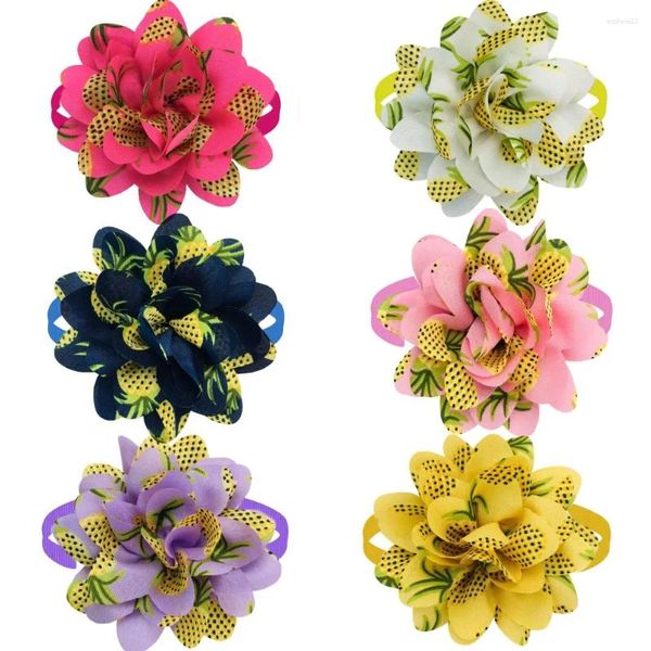 Abbigliamento per cani 50pcs Dogs Flower Collar Bowties all'ingrosso Pet Cat Holidays Products Piccoli forniture