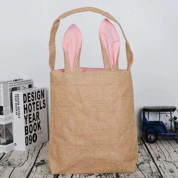 Bolsas de armazenamento Decoração da Páscoa Decoração de Cartoon Ears Basket Candy Bag Gifts for Kids Tote Tote Cloth Feliz Aniversário Favor