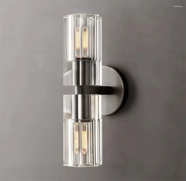 Wandlampe moderne Innenarchitektur klares Kristall Messing Schwarz Wohnkultur Korridor Wohnzimmer