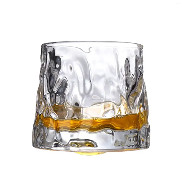 Tassen Rotatable Dekompression Kristall Glas Whisky Style Glaswaren Zucker Kaffeetasse Groß und Untertassen Herbst -Set 4