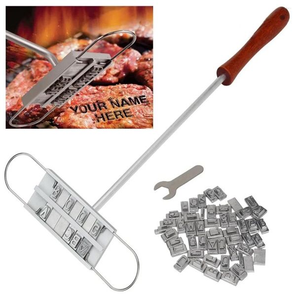 Ferramentas para churrasco Branding Iron DIY Cartão de churrasco Impresso Tool Fool Grill Forks Acessórios de cozinha