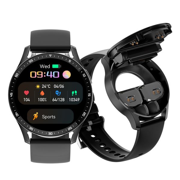Smart Watch, auricolari Bluetooth, comunicazione a due vie wireless 2 in 1, ascolto di musica, sport, vendite calde transfrontaliere