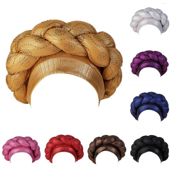 Boinas Moda Mulher Beading Braid Hat Hat Muslim Flufle Cancer Capas Frances