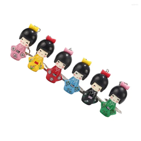 Embrulho de presente 6 pcs cadeia -chave decoração japonesa decoração pequena decoração de chaveiro decorativo Charm Kids Toys Toys Acessório Estilo de zinco liga a decoração de bolsa de bebê