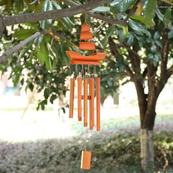 Dekorative Figuren Hersteller kreative Segelboot Bambus Wind Chime Scime Area Home Dekoration Balkon Hanging Pographie