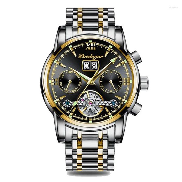 Armbanduhrenbeobachter militärische Herren Uhren Top Automatic Sport Watch for Men Mechanical Chronograph Stahlgurt 2024