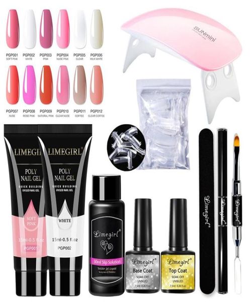 LIMEGIRL 15ML Poly Extension Gel Kit All for Manicure Conjunto acrílico Solução UvLed Builder Polish Art Design Kits4195709