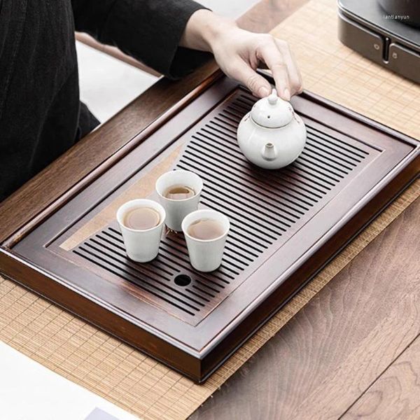 Vassoi per tè vassoio in bambù giapponese grande antico tavolo di lusso nero bandeja decorativa centro de mesa accessori