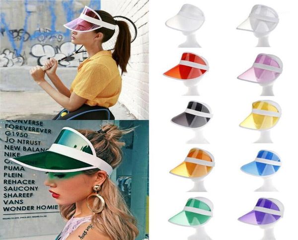 Yepyeni 2020 1 adet yaz gündelik erkekler kadın moda neon şapka güneş vizörü golf spor tenis kafa bandı stag poker parti kapağı 10 renkler14678300