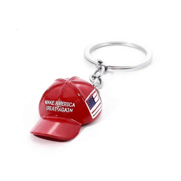 American Red Cap Flag Keychain Trump Car Acessórios Metal Keychains s