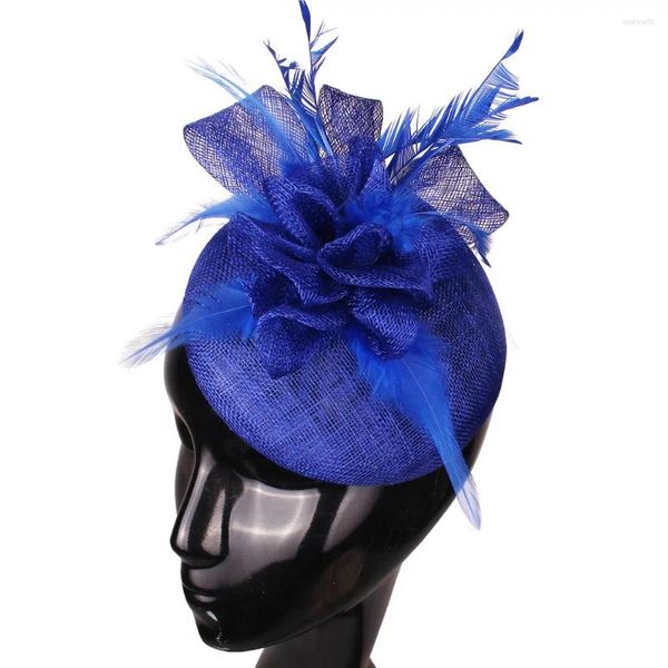 Kopfbedeckungen Frauen elegante schwarze Faszinator -Haarklammern für Hochzeiten Party Tee Tee Fedora Hats Ladies Braut Hochzeit Kopfspeise Accessoire