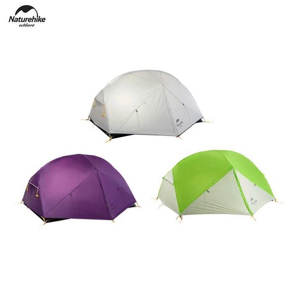 Zelte und Schutzhütten Naturhike Mongar 20d Nylon Outdoor Ultra Light Wanderabenteuer Zelt wasserdichtes Faltcamping für 2 Peopleq240511