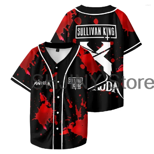 Shirt maschile Escissione Sullivan King Marauda Merch Baseball maglietta maglia a V-Neck Short Short-Up Tops Women Men Hip Hop Streetwear