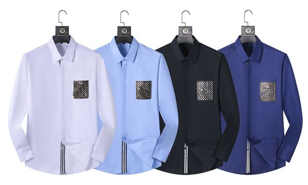 Designers primavera outono de manga longa Designer camisetas de boliche homens Moda geométrica Carta de impressão Button Down Dress Turn Shirt Man Shirt Casual Plus