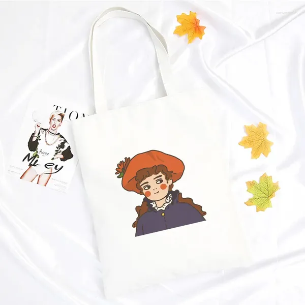 Einkaufstaschen Winter nebenan Mädchen Print Crossbody Tasche japanische lässige Schulter Cartoon College Wind Frauen große Kapazität Spaß Handtasche