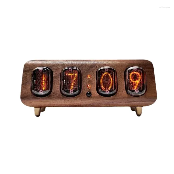 Orologi da tavolo Retro Nixie Orologio Bluetooth Control Bluetooth Creative Wood Desk digitale Orologio Elettronico Decorazione dell'ufficio Regalo