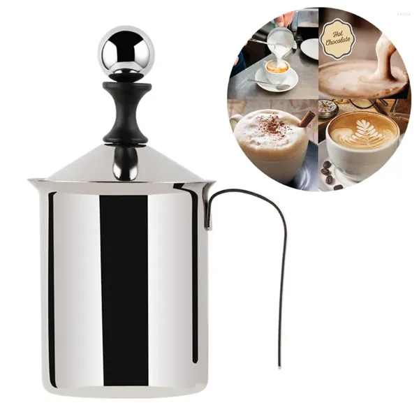 Wasserflaschen 400/800 ml Edelstahl Handheld Milch Frother Double Mesh Kaffee Cappuccino Creamer Foamer Maker Küchenzubehör