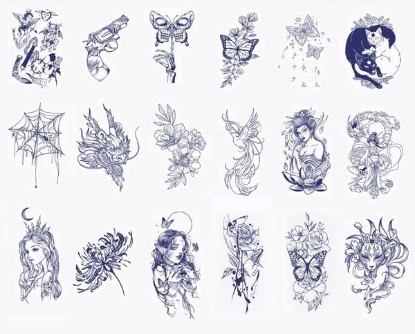 Vorlage gefälschte Tattoos Aufkleber Handkunstkunst vorübergehende Tattoo Schablone DIY-Werkzeug wasserdichte langlebige Kunstzeichnungswerkzeuge