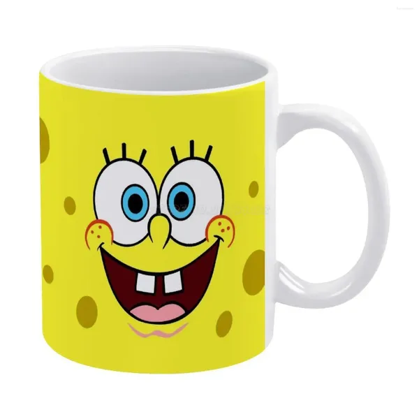 Tassen weißer Tasse 11oz Lustig Keramik Kaffee Tee Milch Tassen Schwamm Patrick Cartoon gelbe Animationen Bikini Nicklodeon Kind