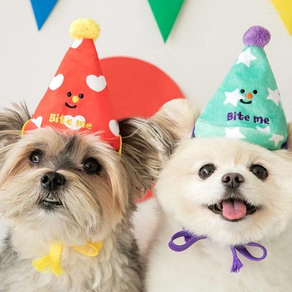 Dog Apparel insy Style Korean Birthday Hat Birthday Puppy Sound Papel Dress Up Hidden Food Toys