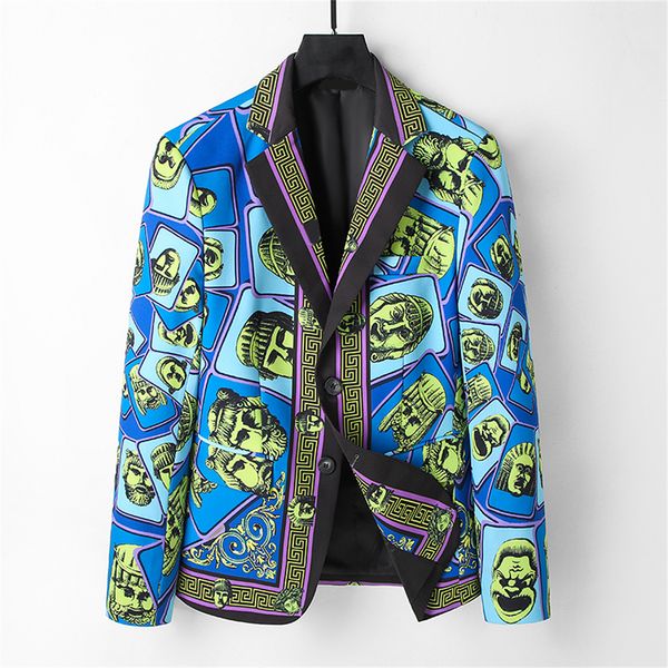 Дизайнерский модный мужчина костюм пиджаки куртки для мужчин стилист из буквы вышивка с длинными рукавами.