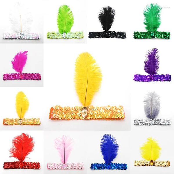 Decorazione per feste 24 pezzi di Natale femminile femminile con paillettes di piume Feather Bands cocktail oggetti da cocktail costume danza di Halloween Cosplay Carnival