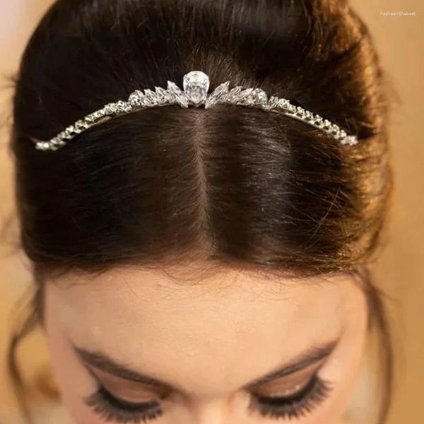 Haarclips Stonefans elegant glänzender Strassstein unregelmäßiges Stirnband für Frauen Einfache Kristalle Braut Tiara Hochzeitszubehör Schmuck