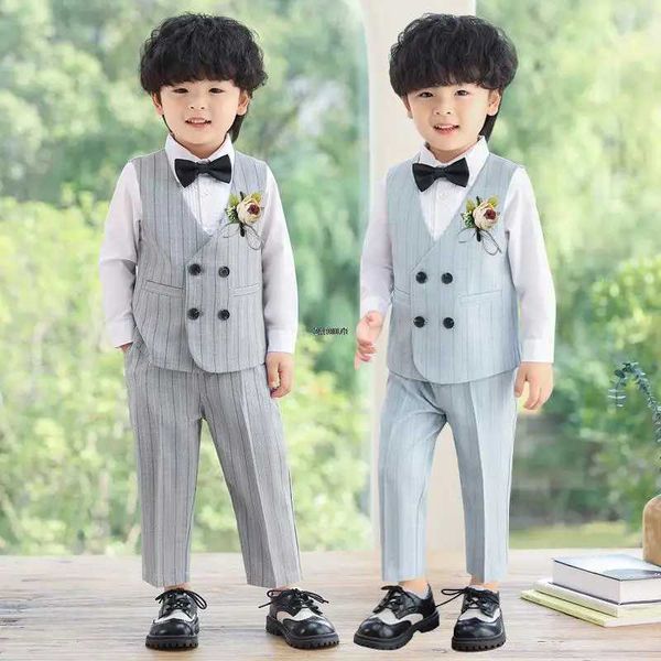 Ternos Japan Boys Meninos Colete formal Pant Photo Fotografia Vestido recém -nascido bebê de 1 ano de aniversário de aniversário de festas de casamento festas