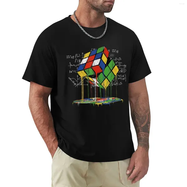 Tampo masculino Tampo de fusão de cubo de cubo de cubo Vintage Puzzle Youth Math T-Shirt Roupas de verão para um garoto camisetas gráficas de garoto anime