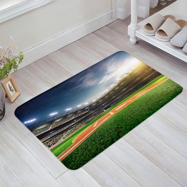 Campo de futebol de futebol espectador verde grama de cozinha cozinha tat de esteira decoração carpet home corredor haste entrada capacho anti slip tapete