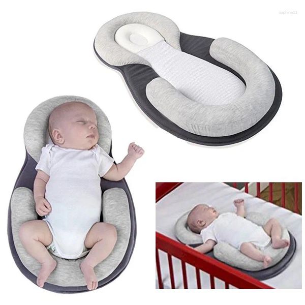 Travesseiro nascida no bebê protetor de sono infantil colchão de colchão anti roll lexion posando u pad