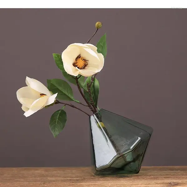 Vasi di vetro Vase creatività geometria Tilt Diamond Flower Dispagnie idroponica decorazioni per la casa moderne trasparenti