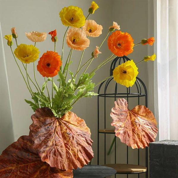 Dekorative Blumen 2 Kopf Mohn 108 cm künstliche Hochzeitsarrangement Home Dekoration Ornamente POFORY PROPS FACHE