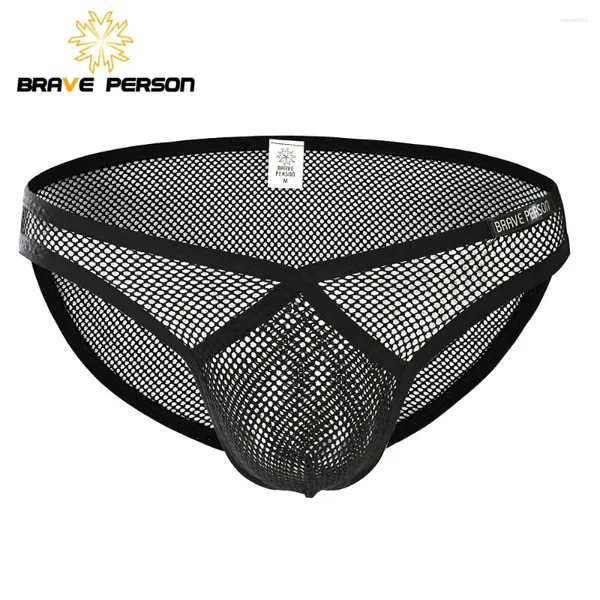 Underpants Person Slievi di biancheria intima uomini modella sexy trasparente a bassa vita a V-Type Mesh Gay B1149