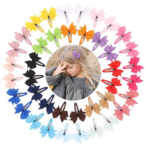 Haarzubehör 2pcs/Los Neugeborenes Haar Bogen Schnappklammern vollständig gewickelt für Mädchen Kleinkind Haarclip in Fransen Bang Baby Haarzubehör Barrettes Barrettes