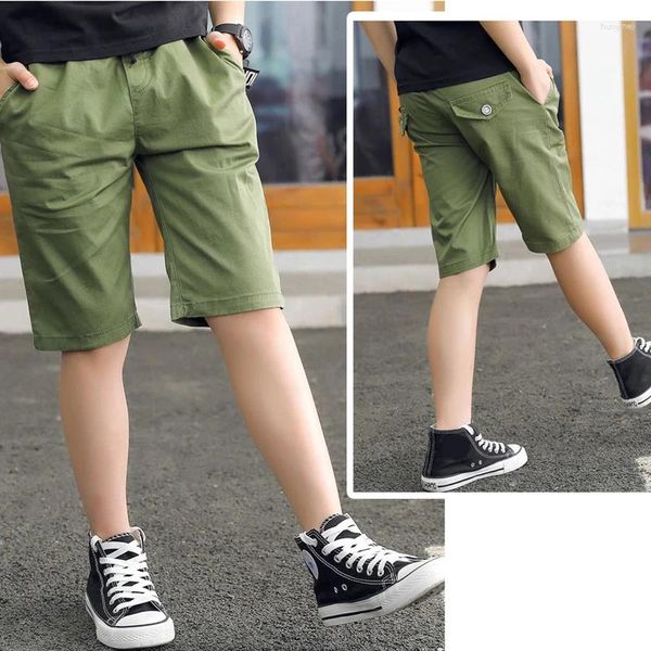 Shorts enens Young Boys abbigliamento bambini pantaloni da spiaggia a colori solidi 7-15 anni Summer Kids Boy Casual Boardshorts Bermudas