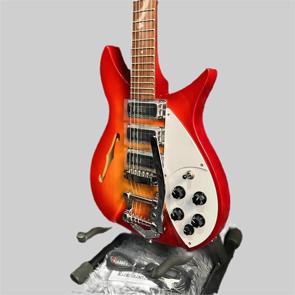 Jazz-E-Gitarre auf Lager, Ricken 325 E-Gitarre, beliebter Cherry Red 34-Zoll, anpassbar, kostenloser Versand