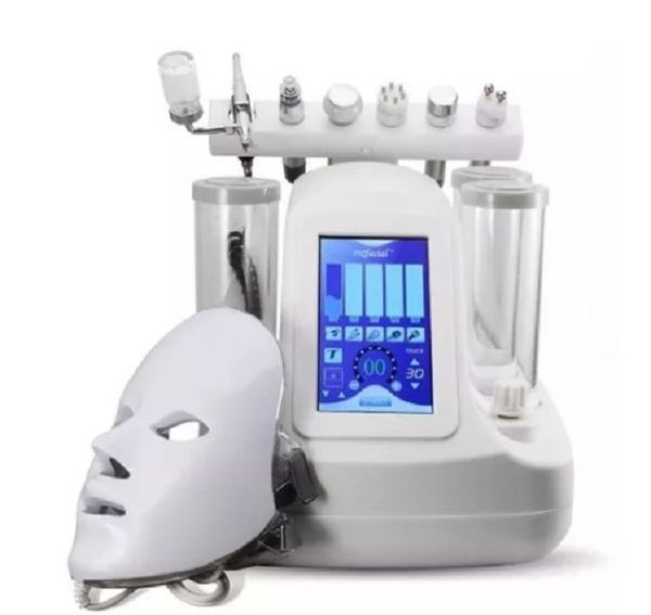 Novo 7 em 1 mesoterapia RF água facial de dermoabrasão de limpeza de pele LED PDT Máscara Oxigênio Jato Cold Hammer Bio Face Lift Máquina Ultrassônica