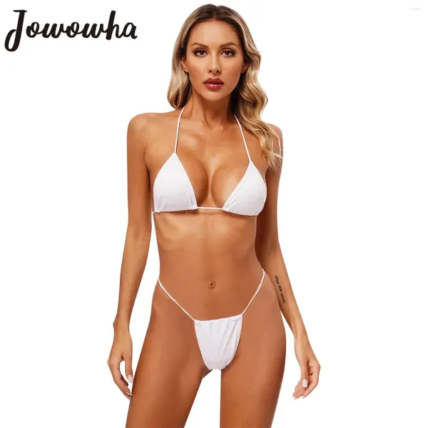 Swimwear femminile femminile femminile in bikini da bagno in bikini Triangolo Triangle Bra non intaggimento Top con brief di g-corde di lingerie da bagno in spiaggia per la spiaggia di lingerie