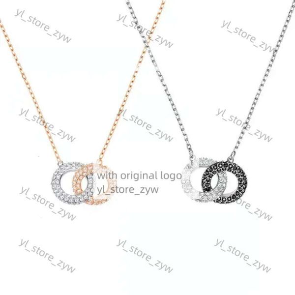 Swarovski Ожерелье роскошная мода Women Women High Edition Donut Cring Chain Collece Element Element Crystal Choight Chailar Swarovski Ожерелье