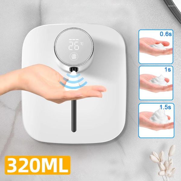 Dispenser di sapone liquido bagno automatico a parete a parete a infrarossi ricaricabile per il disinfettante per le mani