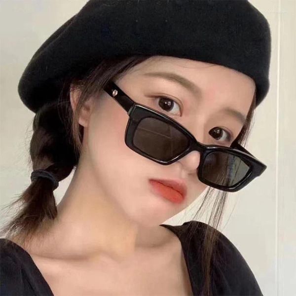 Sonnenbrille Retro Square Women Y2K Punk Girls Jungen Sports Brille Koreanische Hip -Hop -Brille Brillen Brillen Brillen