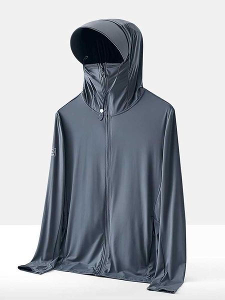 Camicie casual maschile estate UPF 100+giacca in pelle resistente ai raggi UV per uomo traspirante fanao di nylon cover nylon copertina per la protezione del sole vento 8xl Q240510